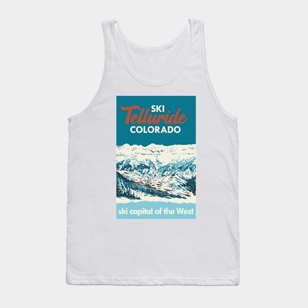 Ski Telluride Vintage Poster Tank Top by ROEDERcraft